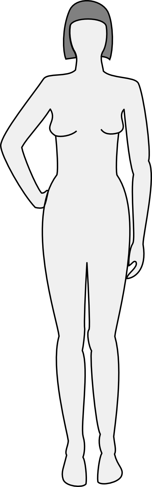 Female Body Outline Clipart Female Body Silhouette Front