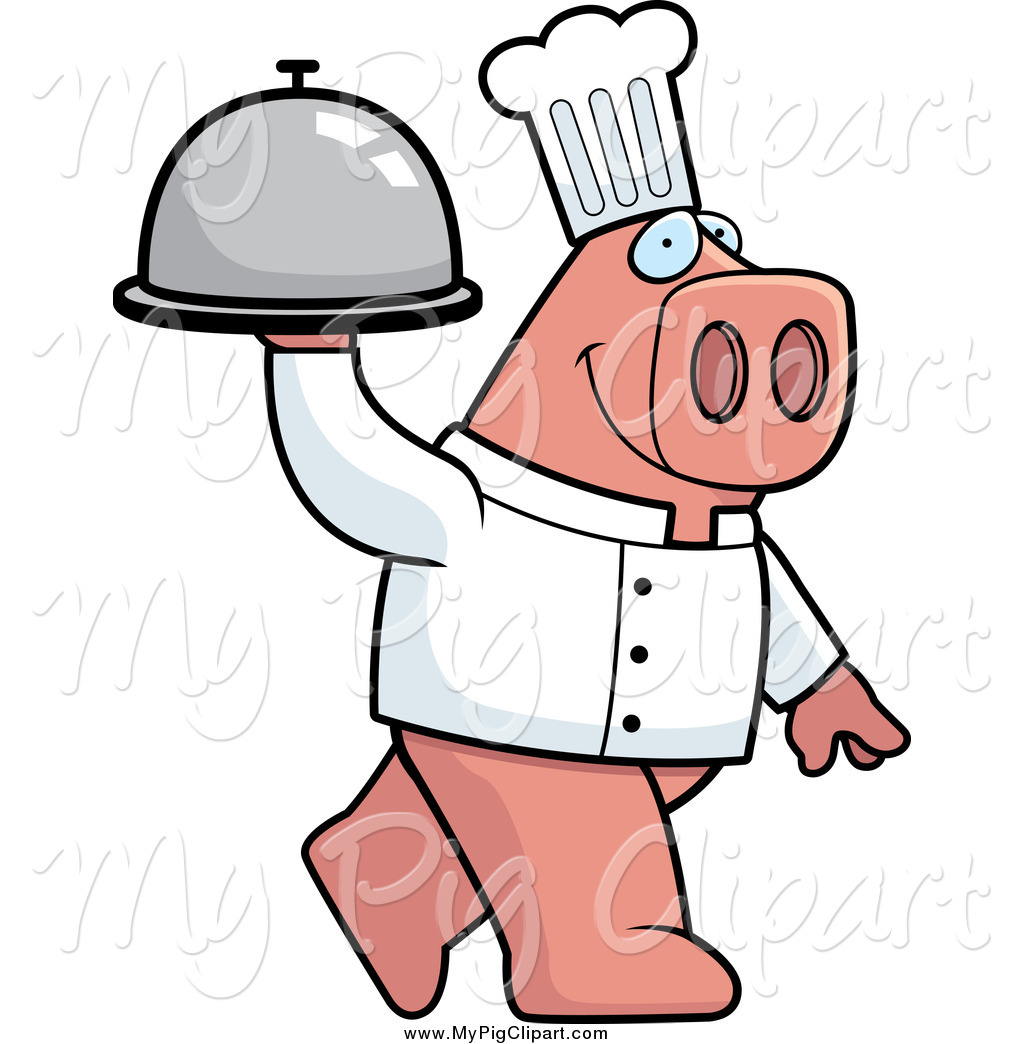 Pig Chef Clipart Swine Clipart Of A Pig Chef Walking Upright And