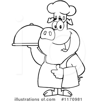 Pig Chef Colouring Pages