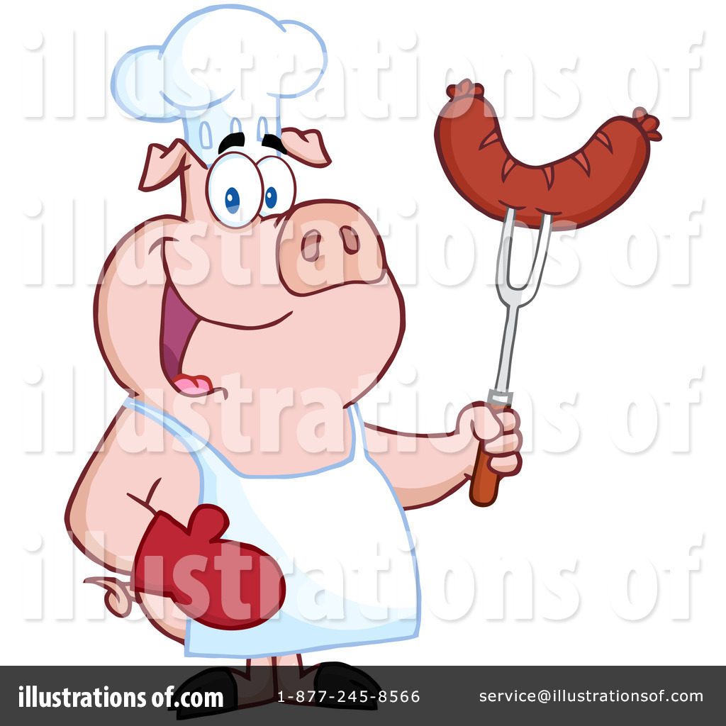Pig Chef Wearing Apron