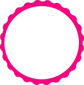 Pink Scallop Circle Frame Clip Art