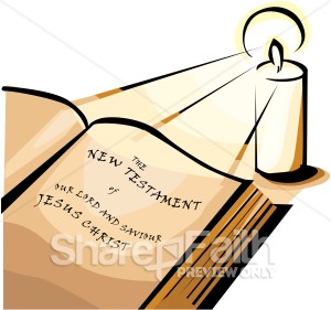 The New Testament By Candlelight   Bible Clipart