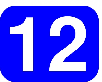 Vector   Shapes   Blue Rounded Rectangle With Number 12 Clip Art