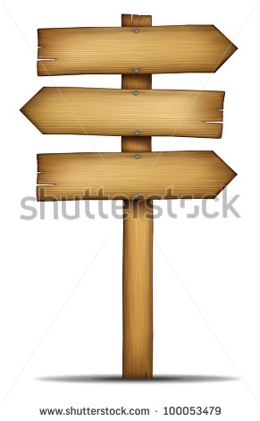 Wooden Direction Arrow Sign With Pole As An Old Western Theme Wood And