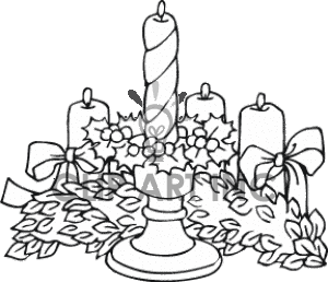 Black And White Christmas Garland And Candles