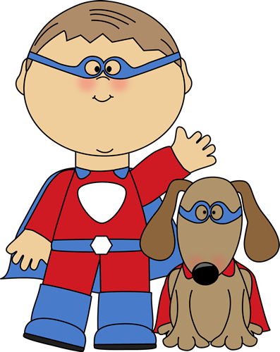 Boy Superhero And Dog Clip Art   Boy Superhero And Dog Image
