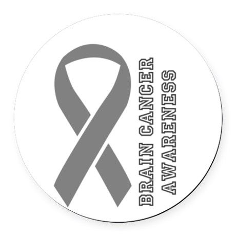 Brain  Cancer  Awareness Gray  Ribbon Round Car Magnet