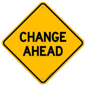 Change Ahead Yellow Sign   Clipart Graphic