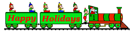 Christmas Clip Art Of Santa Driving A Toy Train And Elf S Sitting On