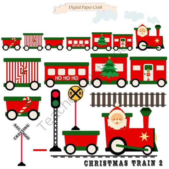 Christmas Train Clipart