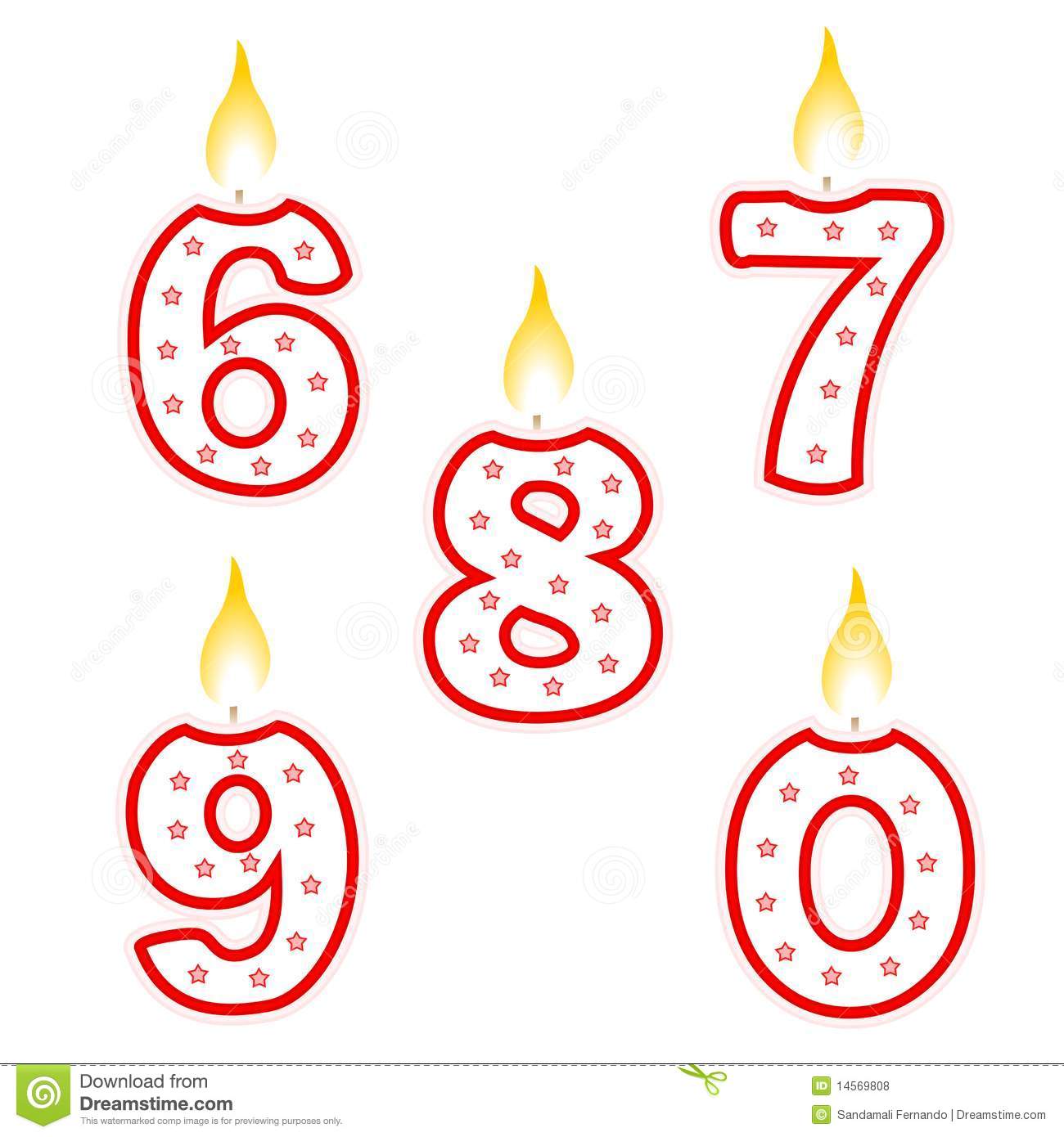 Cute Number Birthday Candles   Number Six Seven Eight Nine  Zero