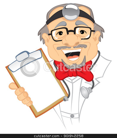 Doctor Stock Vector Clipart Old Doctor In Uniform With Stethoscope On