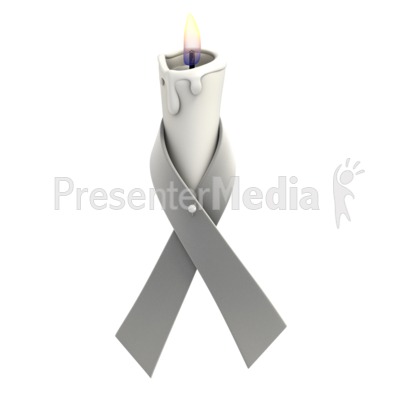 Grey Ribbon Candle
