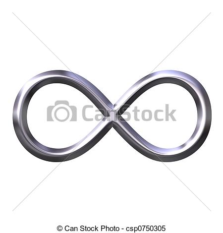 Illustrations Of 3d Silver Infinity Symbol Csp0750305   Search Clipart