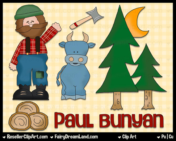 Paul Bunyan Clipart Paul Bunyan Digital Clip Art