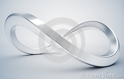 Silver Infinity Symbol 3d High Quality Rendering