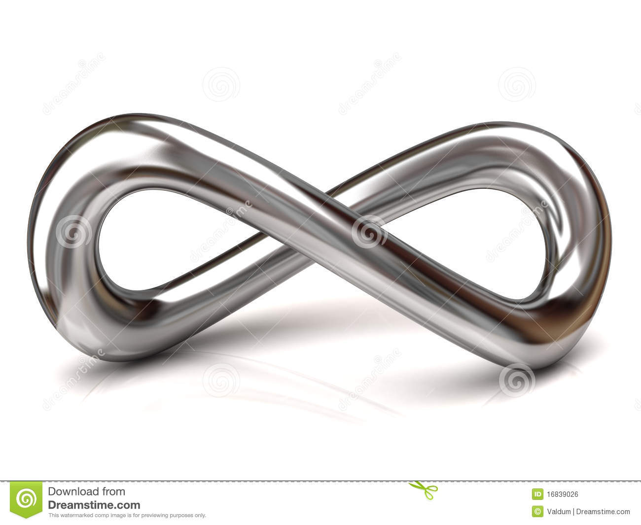 Silver Infinity Symbol Isolated On White Background 