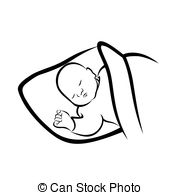 Sleeping Baby   Vector Illustration   Sleeping Baby On A