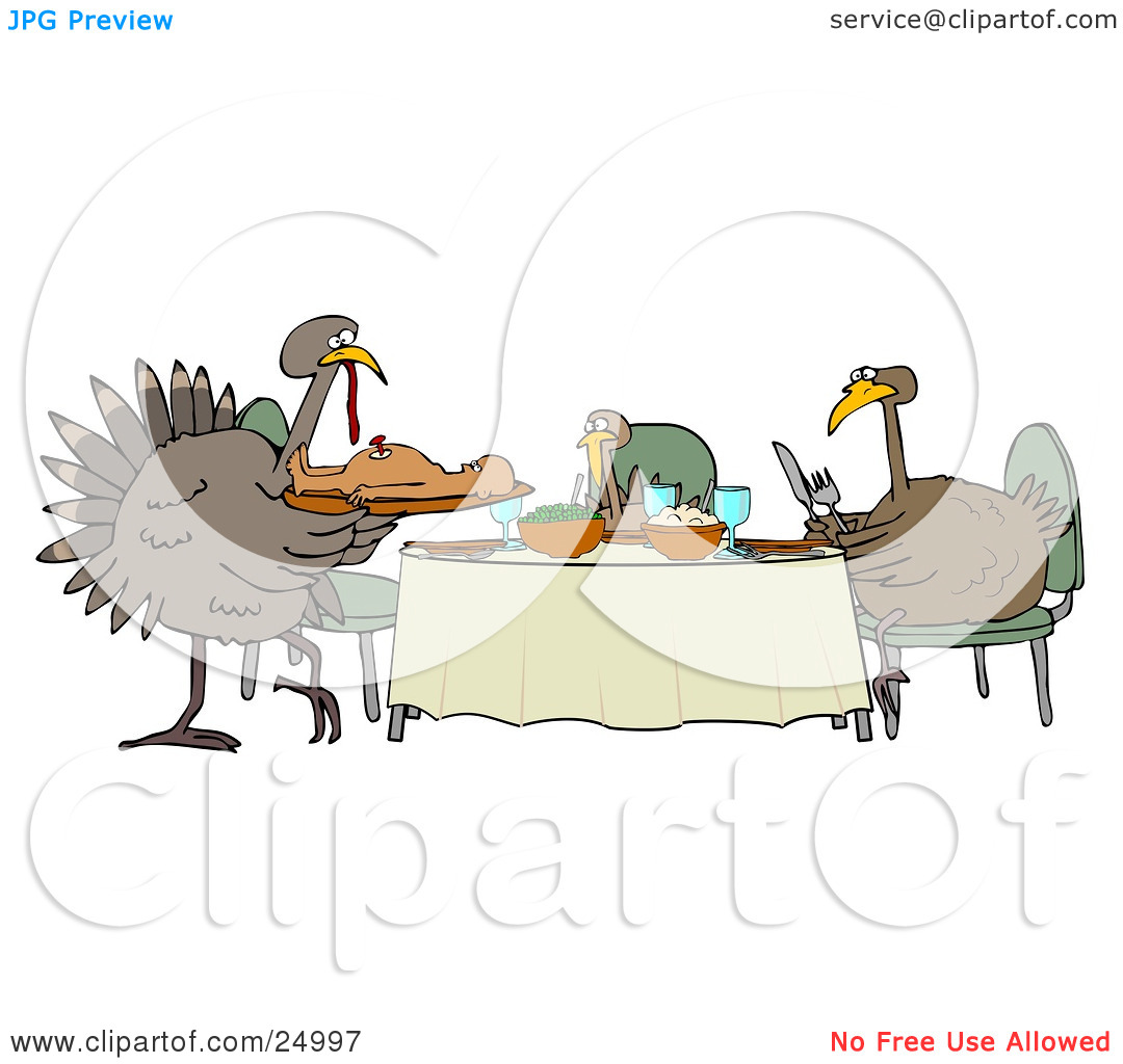 Thanksgiving Dinner Table Clipart Clipart Illustration Of A