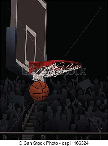 This Is A Vector Illustration Of A Basketball Swishing Through A