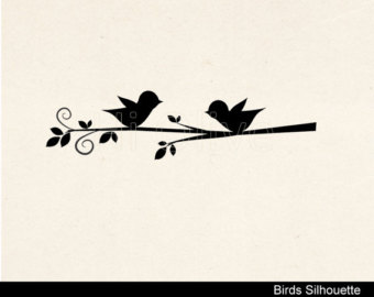 Two Love Birds Silhouette Clip Art Birds Clip Artblack Birds