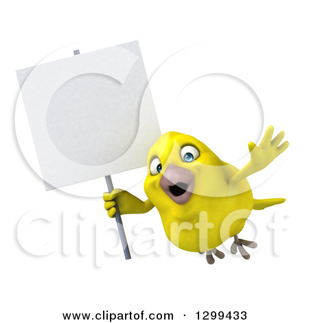 Yellow Birds Clipart Clipart Of A 3d Happy Yellow