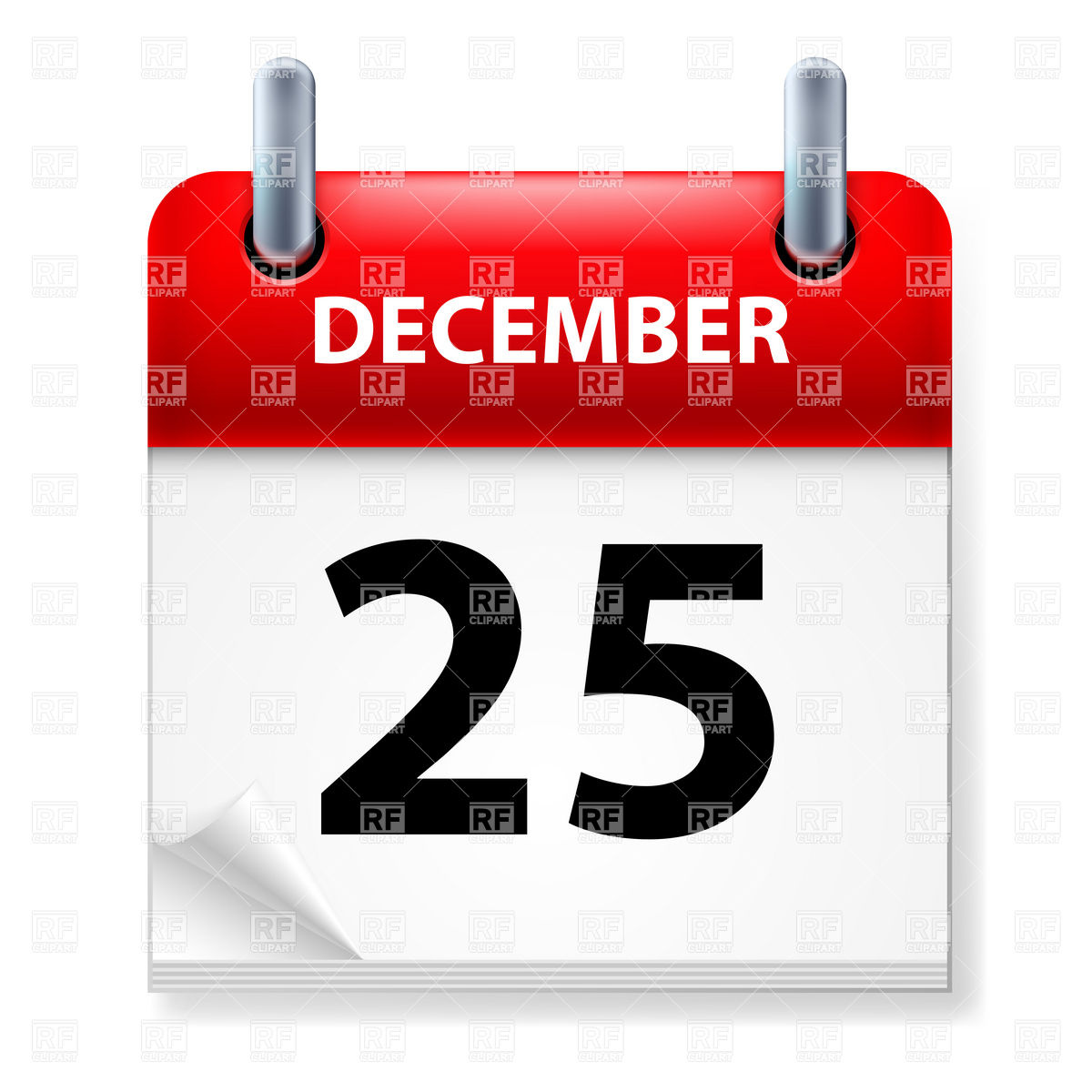 25 Of December   Calendar Icon Download Royalty Free Vector Clipart