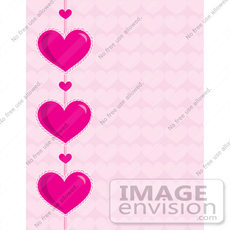 33473 Clipart Of A Big And Small Pink Hearts Over A Pale Pink Heart    