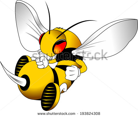 Aggressive Wasp In A Fighting Stance Vector And Illustration   Stock