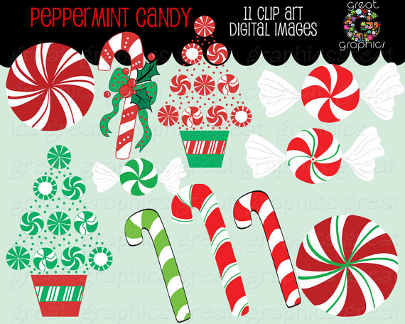 Art Christmas Clipart Peppermint Candy Clip Art Printable Invitation