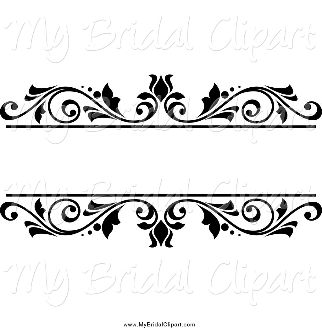 Bridal Clipart Of A Black And White Floral Wedding Frame By Seamartini