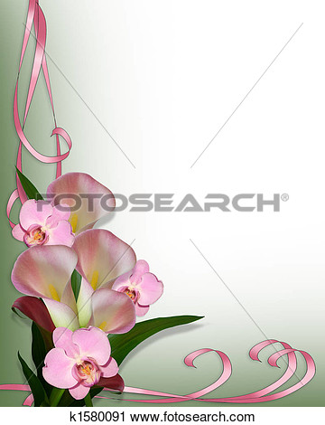 Clipart   Calla Lilies And Orchids Border  Fotosearch   Search Clip    