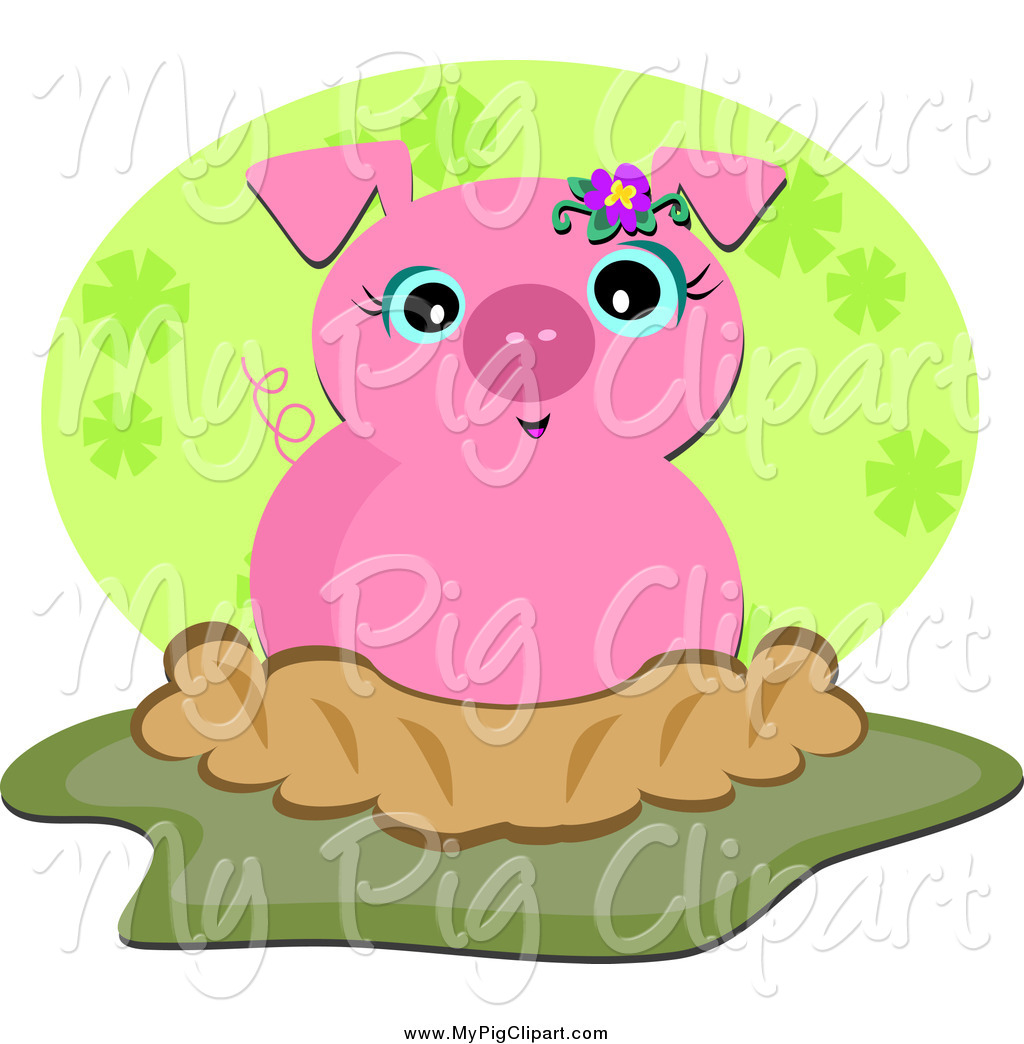Cute Happy Pig In Mud Friendly Cute Sheep Chick Muddy Pig And Horse