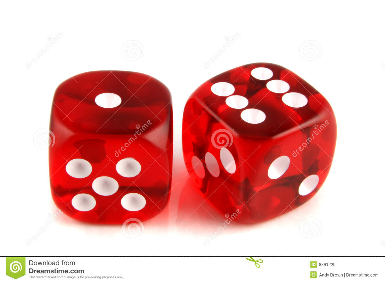 Dice Showing 1 And 6 Royalty Free Stock Images   Image  8391229