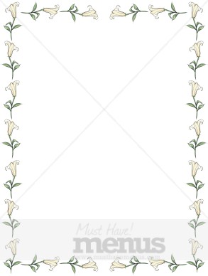 Lily Border Frame Your Message Or Menu With This Beautiful Border Of