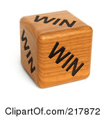 Royalty Free Rf Clipart Illustration Of A 3d Wood Dice With Win On