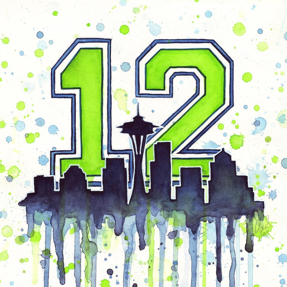Seattle Seahawks 12th Man Art An Art Print By Olga Shvartsur   Inprnt