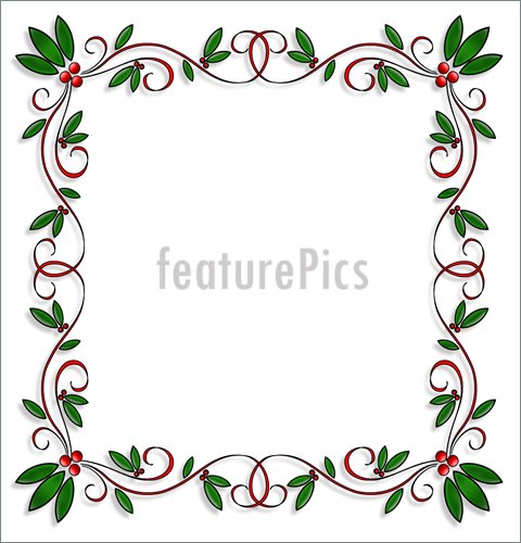 Selections Christmas Frames And Border Christmas Holly Border