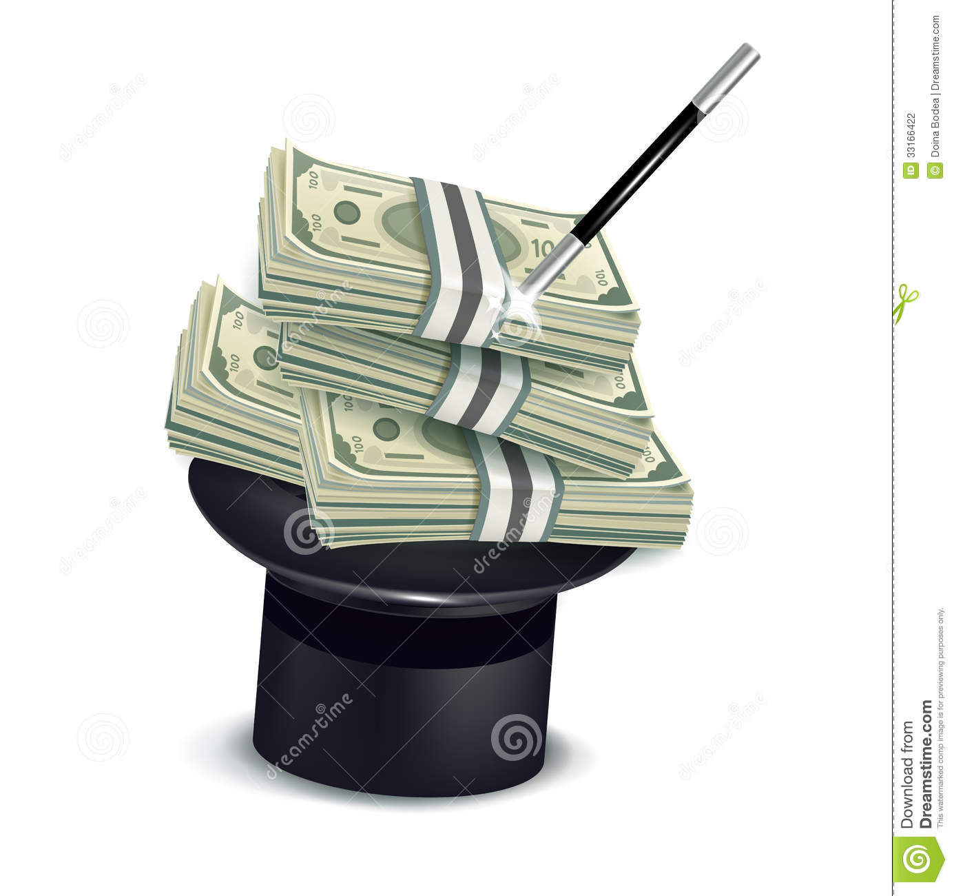 Stacks Of Money And Magic Hat Stock Photography   Image  33166422
