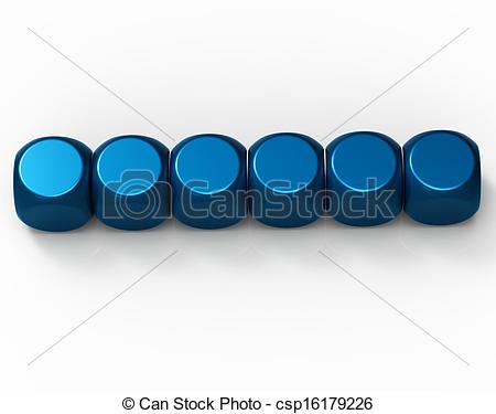 Stock Illustration   Six Blank Dice Show Background For 6 Letter Word
