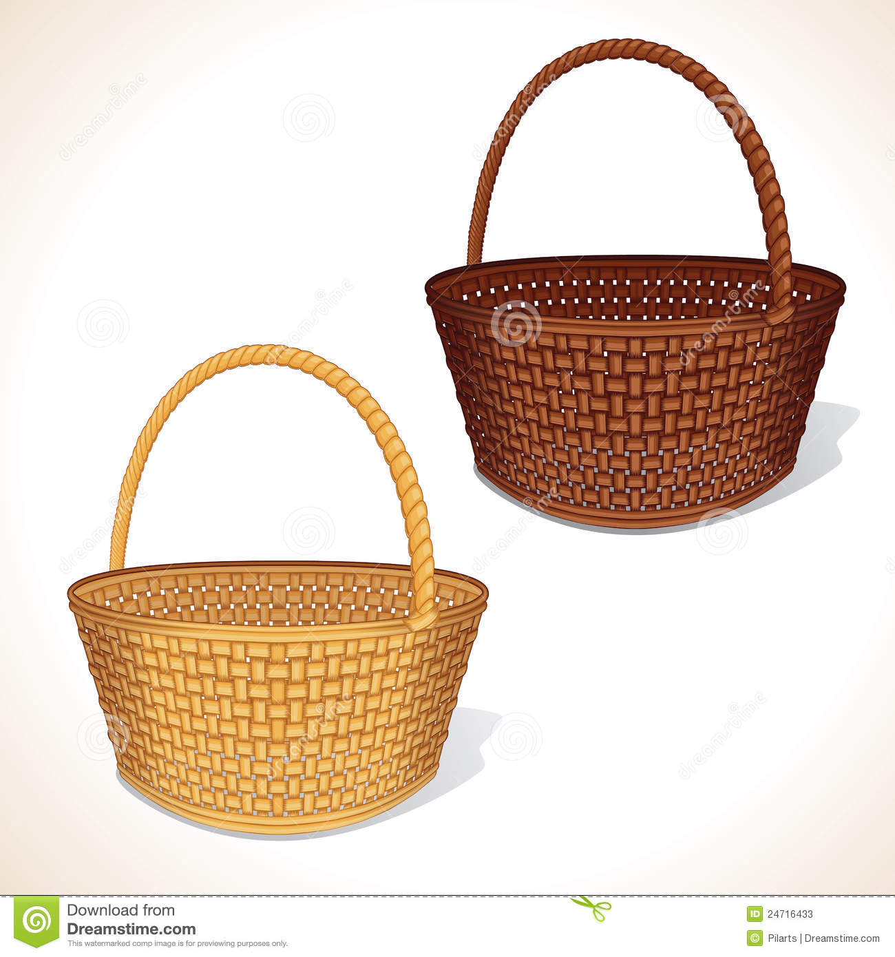 Vector Illustration Of Woven Baskets