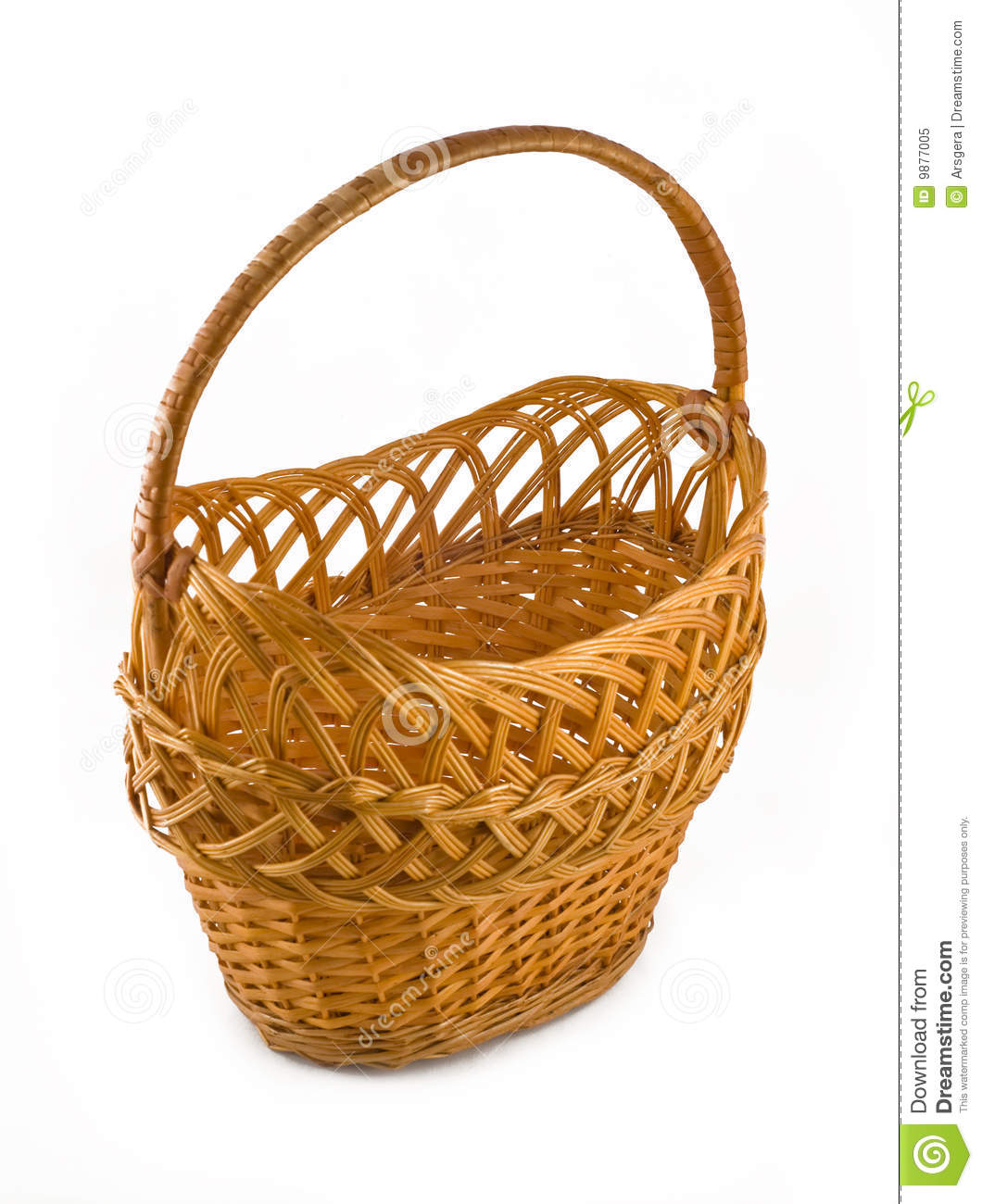 Wicker Woven Basket Over White Royalty Free Stock Photo   Image