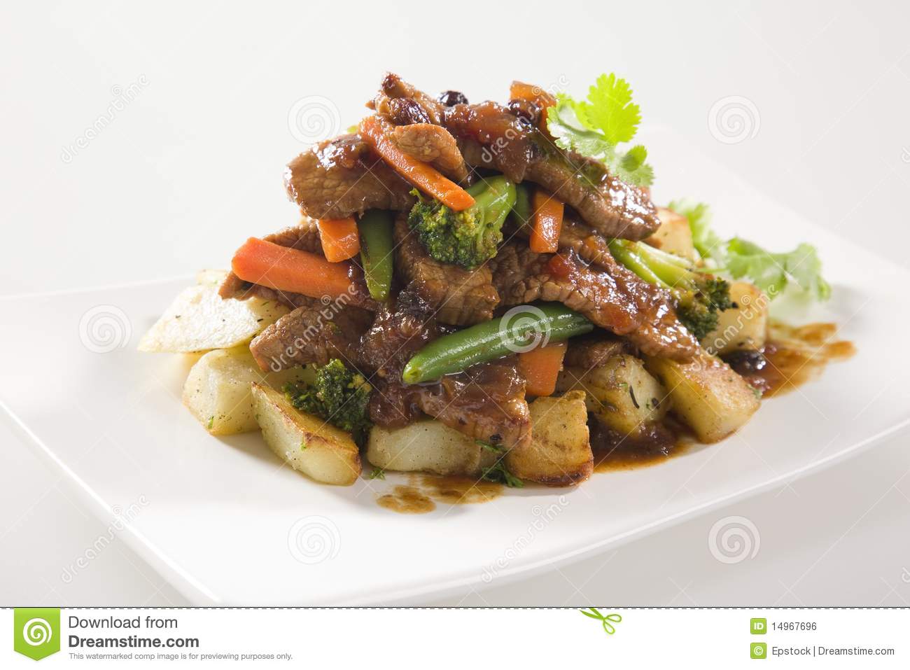 Beef Stir Fry With Potatoes Royalty Free Stock Image   Image  14967696