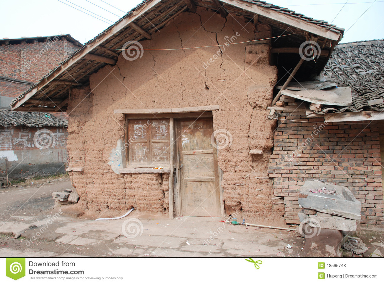 Broken House In Chinese Countryside Royalty Free Stock Photos   Image