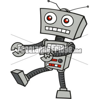 Cartoon Goofy Robot Vector Clipart Stock Artwork