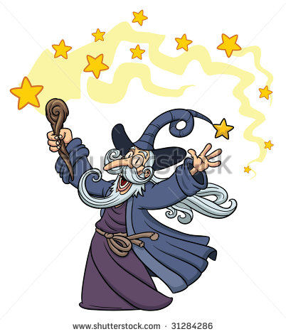 Cartoon Wizard Casting A Spell  Characterstars And Magic Spell  On
