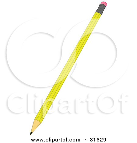 Clipart Illustration Of A Long Yellow Number 2 Pencil With An Eraser