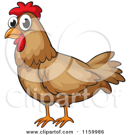 Clipart Of A Chicken Hen With A Nest Of Eggs   Royalty Free Vector
