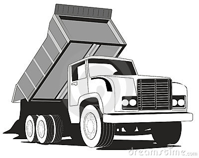 Dump Truck Clipart Black And White Dump Truck Cartoon Vector Clipart