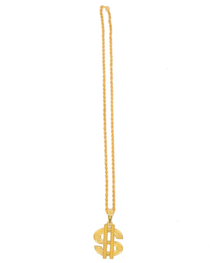 Gold Dollar Sign Gold Dollar Sign Necklace